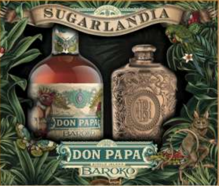 Don Papa Baroko Rum 40% 70cl Hipflask coffret cadeaux